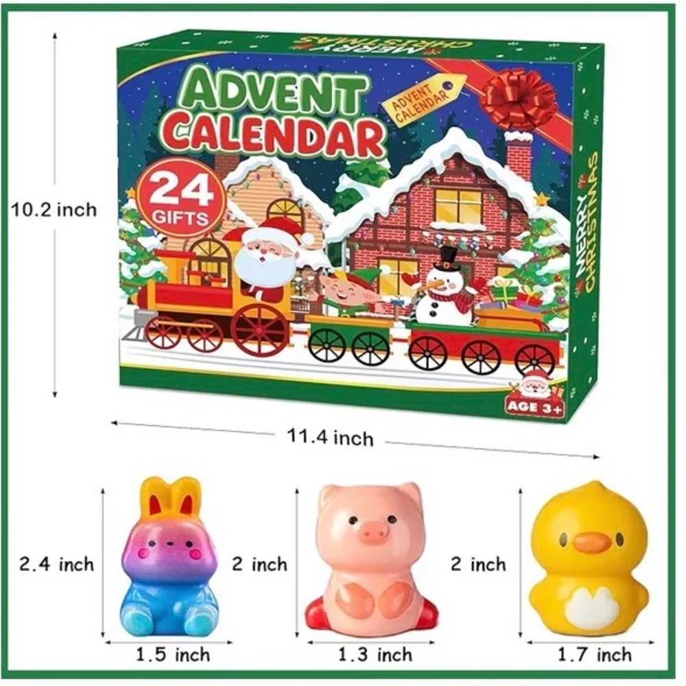 Christmas Advent Calendar with 24 Colorful Animal Toys - Picture 3 of 8
